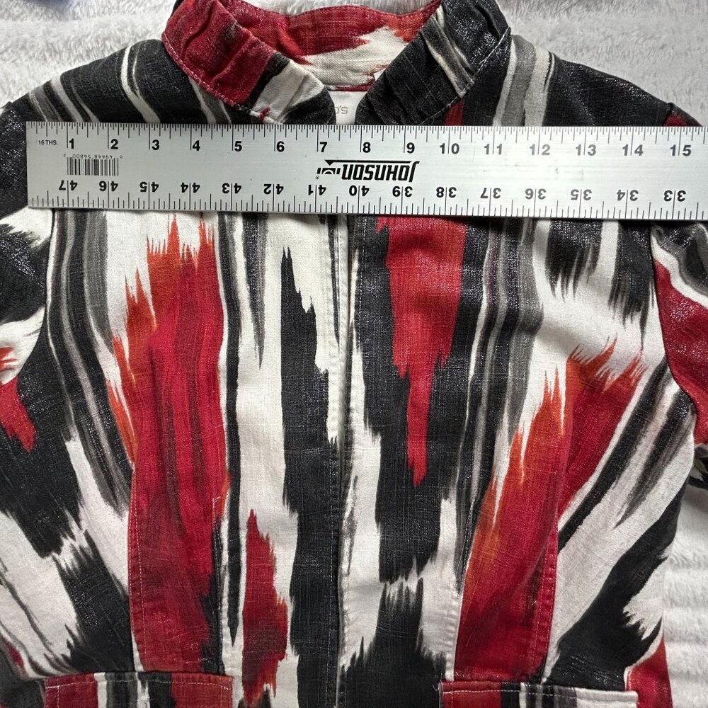 Chicos Multicolor Abstract Patterned Jacket Size … - image 5